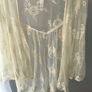 Cream lace cardigan/cover up
